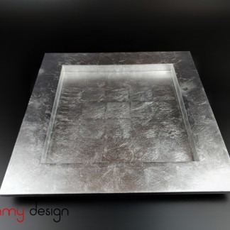 Silver square lacquer tray - size L/ 35cm